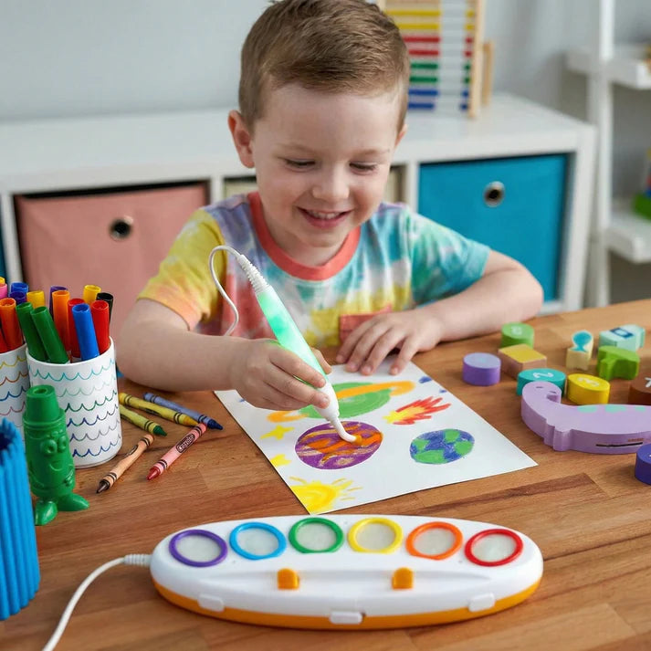 Magical Paint Brush Coloring Kit for Kids | Mess-Free Magic Drawing Set with Smart Color Recognition