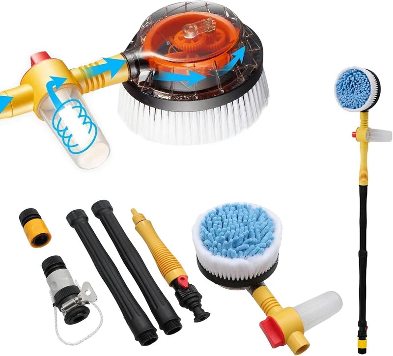 ZaalMart 360° Rotating Car Wash Brush – Extendable Microfiber Mop with Soap Dispenser