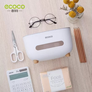ECOCO Multipurpose Desktop Tissue Box | Modern Tissue Holder with Multifunction Storage Organizer
