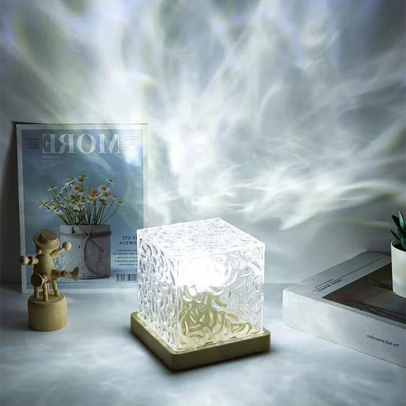 Dynamic Water Ripple RGB Lamp | 16-Color Ocean Wave Projector Night Light with Remote Control