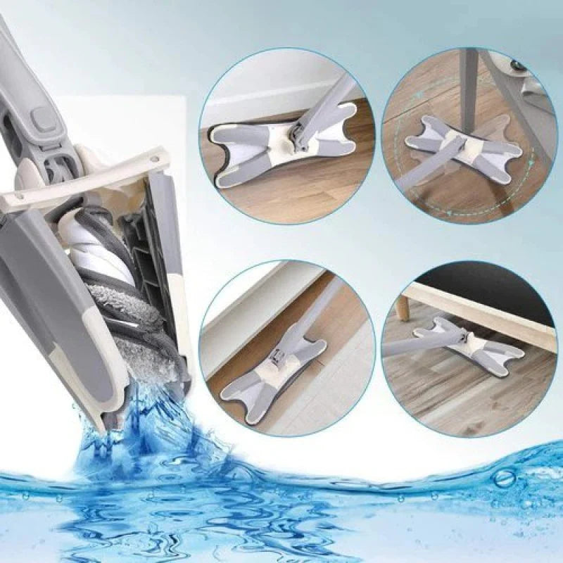 360° Rotating Self-Squeeze Flat Mop | Hands-Free Microfiber Floor Cleaning Mop for Home