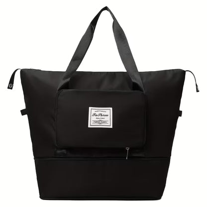 Large Capacity Foldable Travel Bag | Waterproof Expandable Duffel Bag with Shoe Compartment & Wet Pocket