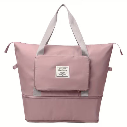 Large Capacity Foldable Travel Bag | Waterproof Expandable Duffel Bag with Shoe Compartment & Wet Pocket