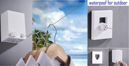 Retractable Wall-Mounted Clothesline – Space-Saving Laundry Drying Rope