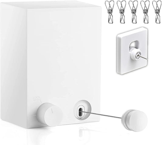 Retractable Wall-Mounted Clothesline – Space-Saving Laundry Drying Rope