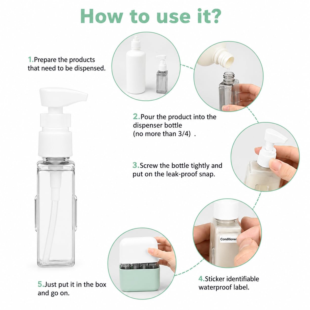 4-Piece Refillable Spray Bottle Set – Leakproof Multi-Purpose Spray Bottles with Storage Case | For Perfume, Sanitizer, Skincare & Hair Care