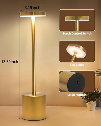 💡 Premium Rechargeable Cordless Table Lamp | Touch Control LED Lamp with 3 Light Modes