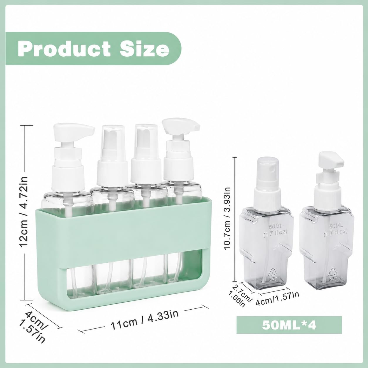 4-Piece Refillable Spray Bottle Set – Leakproof Multi-Purpose Spray Bottles with Storage Case | For Perfume, Sanitizer, Skincare & Hair Care