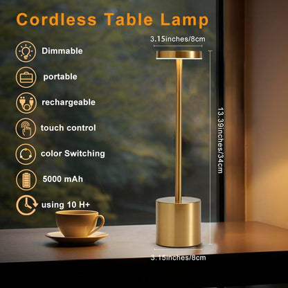 💡 Premium Rechargeable Cordless Table Lamp | Touch Control LED Lamp with 3 Light Modes