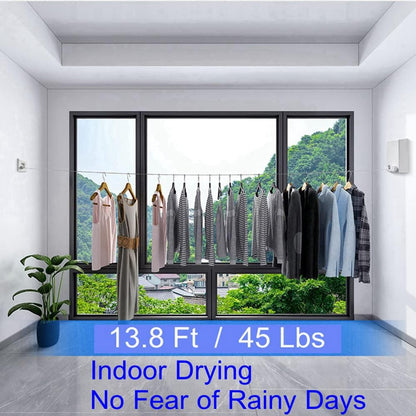Retractable Wall-Mounted Clothesline – Space-Saving Laundry Drying Rope