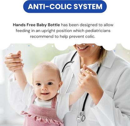 🍼 Hands-Free Baby Feeding Bottle with Silicone Straw & Cleaning Brush (240ml | BPA-Free)
