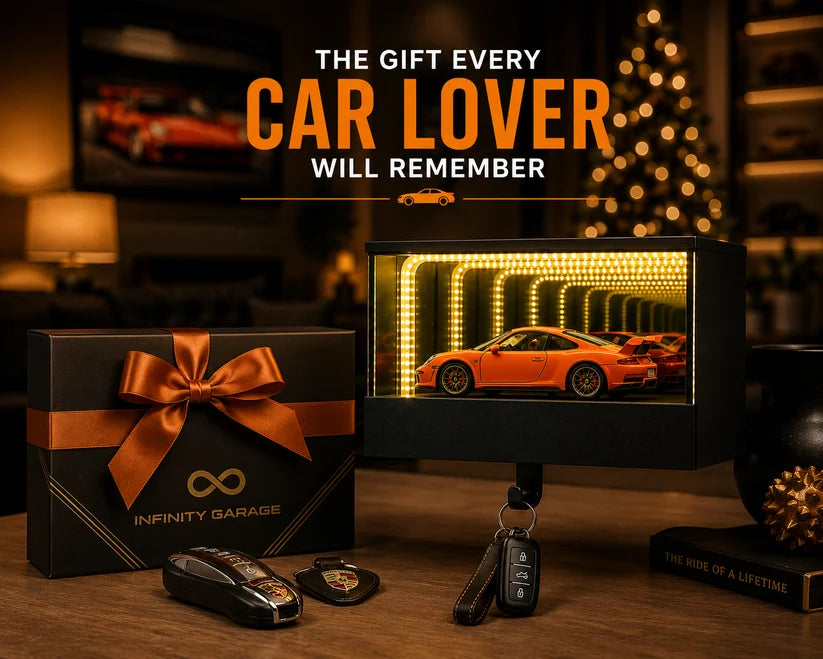 ZaalMart Infinity Garage Key Holder – LED Infinity Mirror Wall-Mounted Car Key Organizer