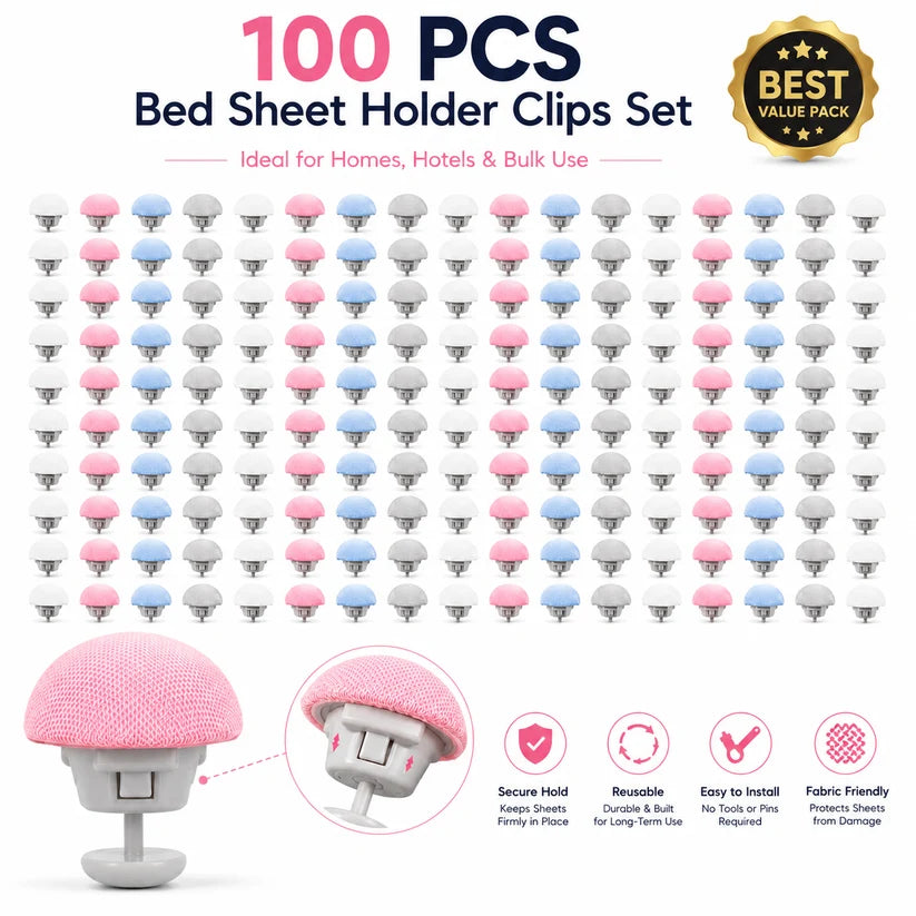 ZaalMart Bed Sheet Holder Clips – Non-Slip Sheet Fasteners for Mattress, Duvet & Quilt
