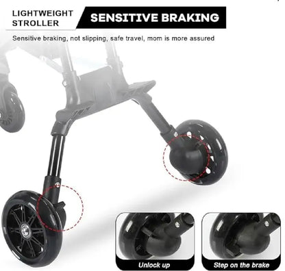 Foldable Baby Stroller – Lightweight Travel Pushchair for Infants & Toddlers