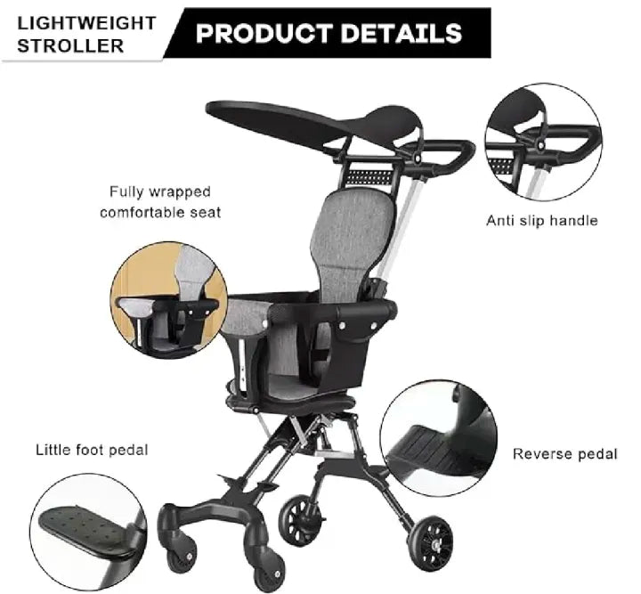 Foldable Baby Stroller – Lightweight Travel Pushchair for Infants & Toddlers