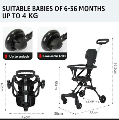 Foldable Baby Stroller – Lightweight Travel Pushchair for Infants & Toddlers