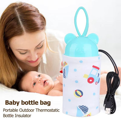 ZaalMart Baby Bottle Warmer – Portable USB Travel Milk Warmer with Temperature Control