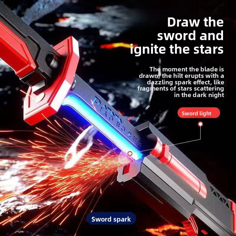 LED Light Saber Toy – Glowing Sword with Sound & Spark Effects