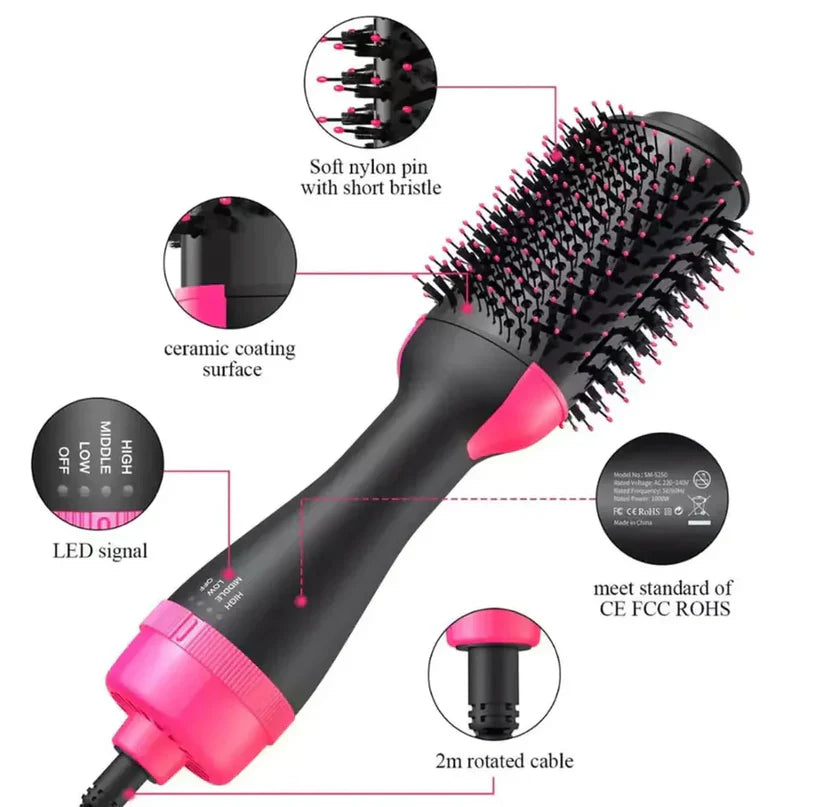 Hot Air Brush Dryer – 3-in-1 Hair Dryer & Styling Brush
