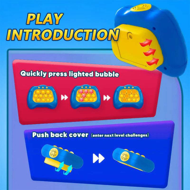 Quick Push Pop Game Console – Light-Up Reaction Game & Stress Relief Toy for Kids