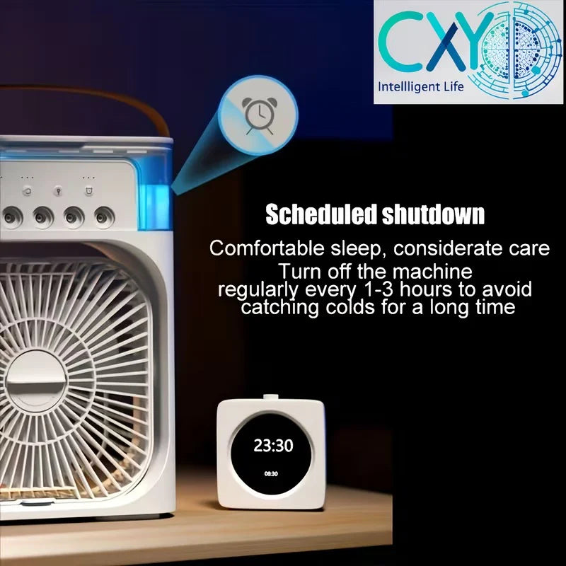 Portable Air Cooler Fan with Water Tank | Mini USB Air Conditioner with 5 Spray Mist Modes