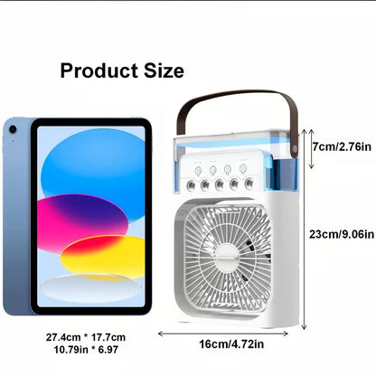 Portable Air Cooler Fan with Water Tank | Mini USB Air Conditioner with 5 Spray Mist Modes