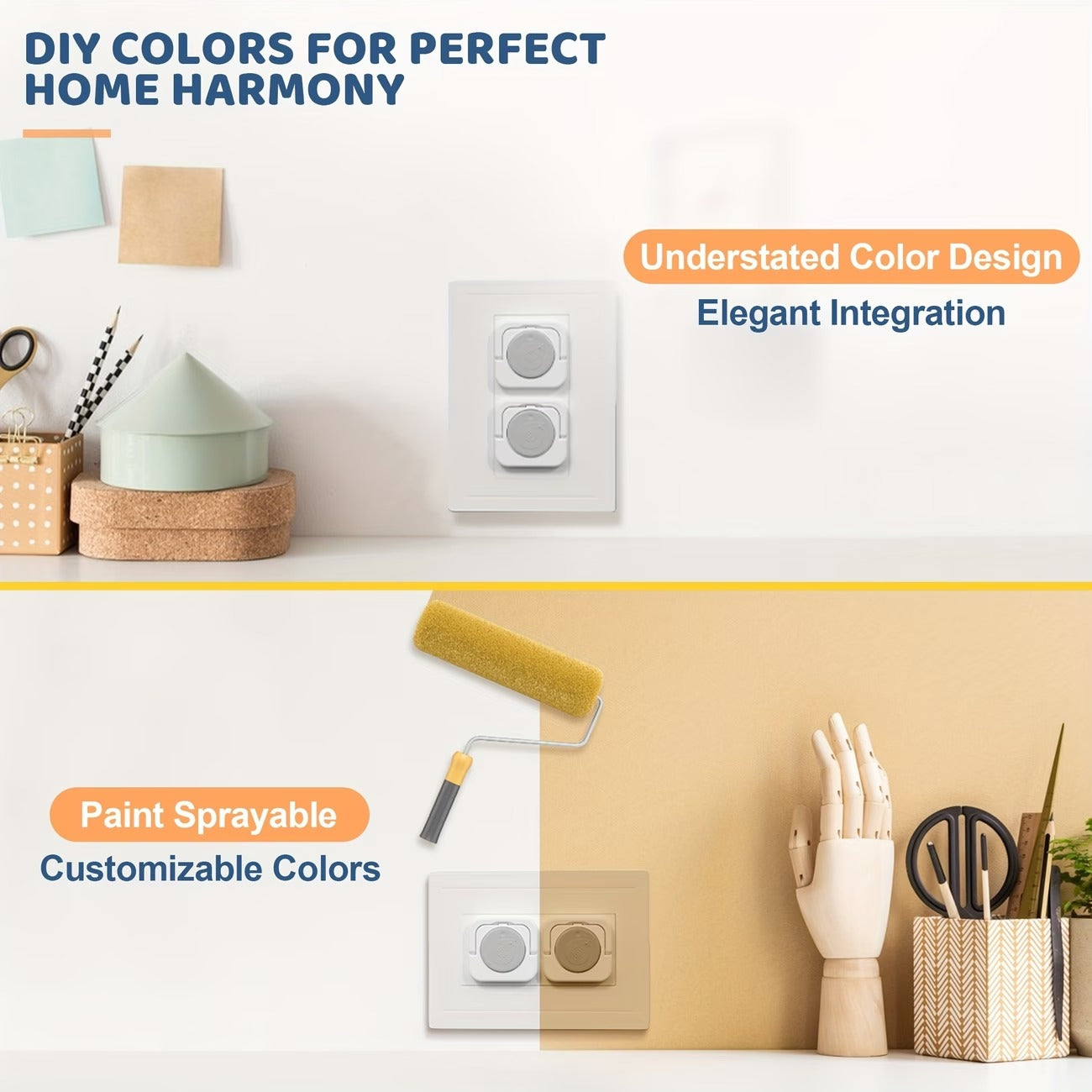 Universal Child Safety Electrical Outlet Plug Covers | 2-Prong & 3-Prong Baby Proof Socket Protectors