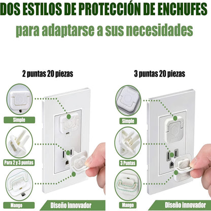 Universal Child Safety Electrical Outlet Plug Covers | 2-Prong & 3-Prong Baby Proof Socket Protectors