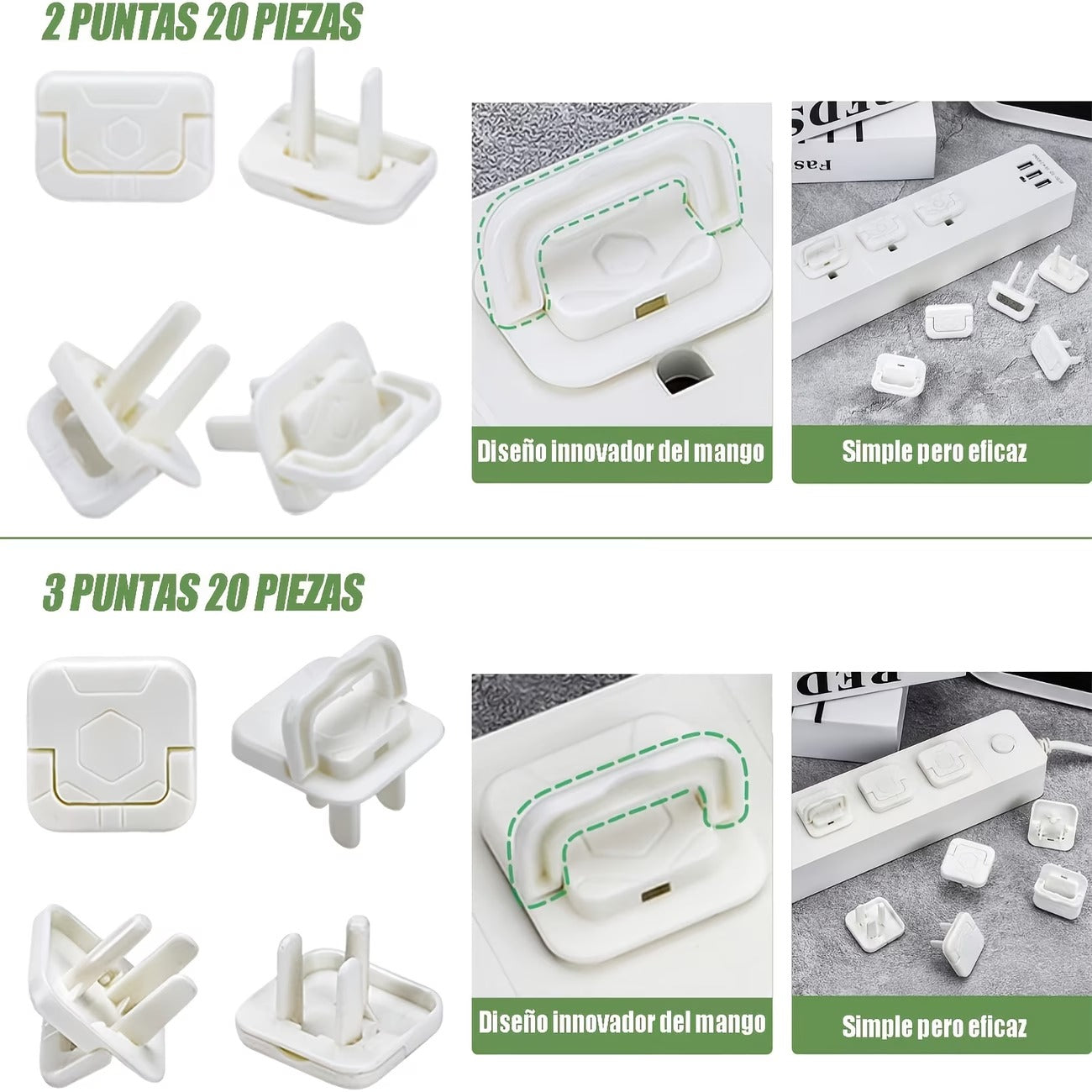 Universal Child Safety Electrical Outlet Plug Covers | 2-Prong & 3-Prong Baby Proof Socket Protectors