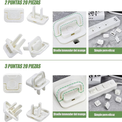 Universal Child Safety Electrical Outlet Plug Covers | 2-Prong & 3-Prong Baby Proof Socket Protectors