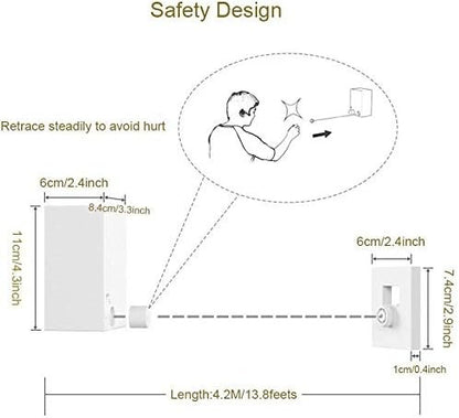 Retractable Wall-Mounted Clothesline – Space-Saving Laundry Drying Rope