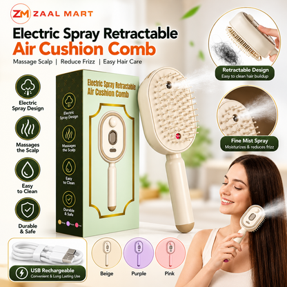 ZaalMart 3-in-1 Electric Spray Hair Comb
