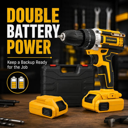 ZaalMart 48V Cordless Drill Machine Kit – 29-Piece Set with 2 Rechargeable Batteries & Carry Case