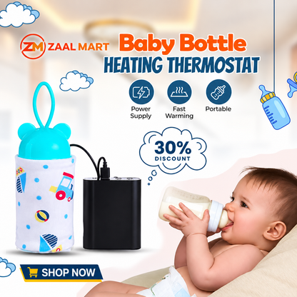 ZaalMart Baby Bottle Warmer – Portable USB Travel Milk Warmer with Temperature Control