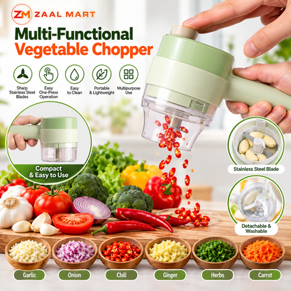 ZaalMart Rechargeable Electric Food Chopper – Mini Handheld Vegetable, Onion, Garlic & Meat Cutter