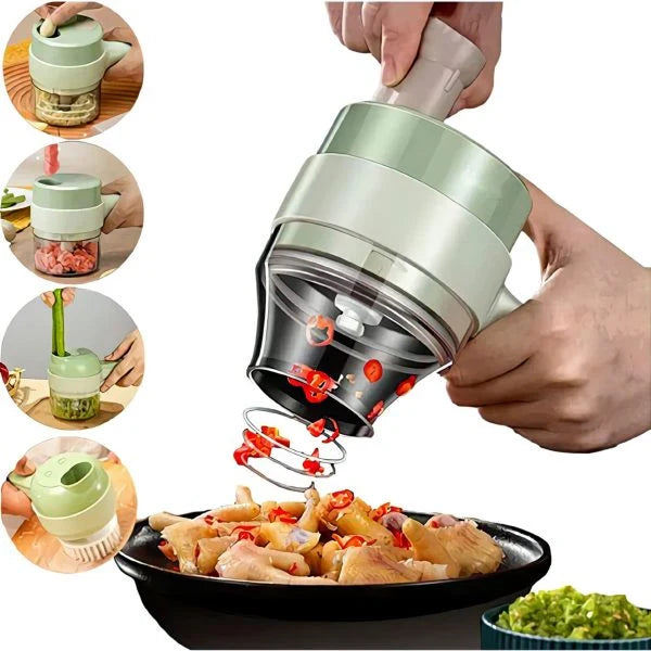 ZaalMart Rechargeable Electric Food Chopper – Mini Handheld Vegetable, Onion, Garlic & Meat Cutter