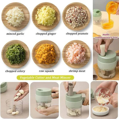 ZaalMart Rechargeable Electric Food Chopper – Mini Handheld Vegetable, Onion, Garlic & Meat Cutter