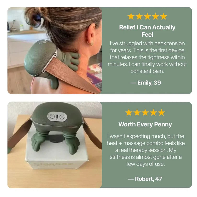 ZaalMart Rechargeable Deep Tissue Massager – Cordless Shiatsu Neck, Shoulder & Back Massager with Heat