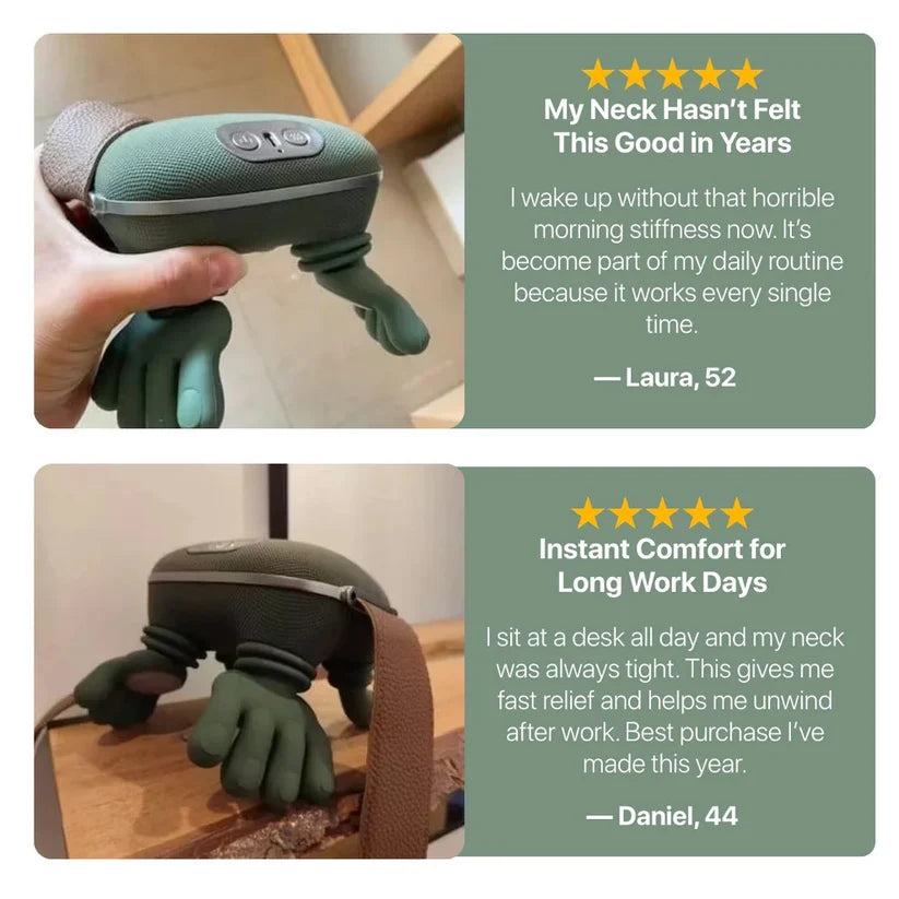 ZaalMart Rechargeable Deep Tissue Massager – Cordless Shiatsu Neck, Shoulder & Back Massager with Heat