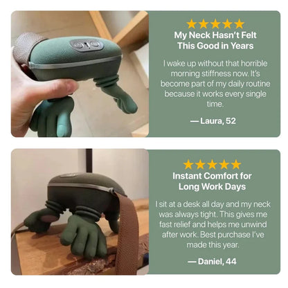 ZaalMart Rechargeable Deep Tissue Massager – Cordless Shiatsu Neck, Shoulder & Back Massager with Heat