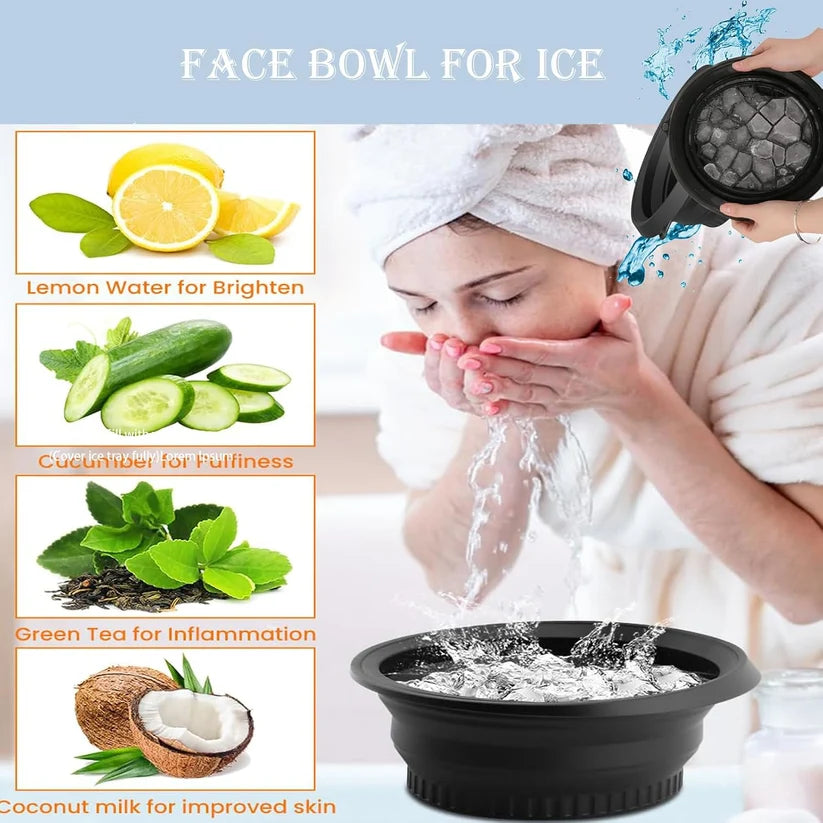 ZaalMart Silicone Ice Face Bowl – Foldable Facial Ice Bath Bowl for Cooling & Skincare