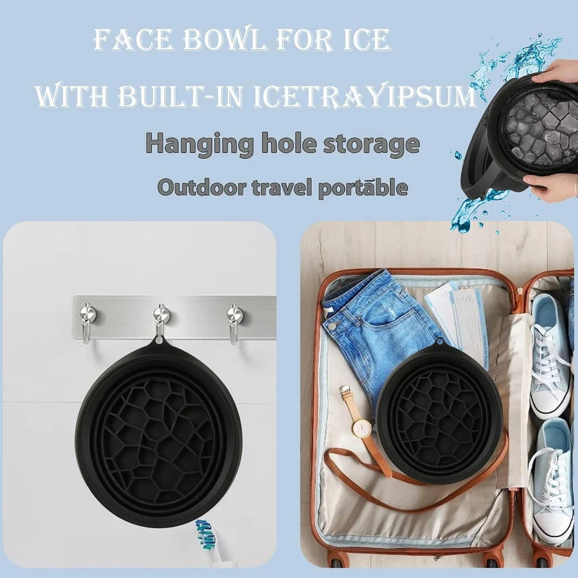 ZaalMart Silicone Ice Face Bowl – Foldable Facial Ice Bath Bowl for Cooling & Skincare