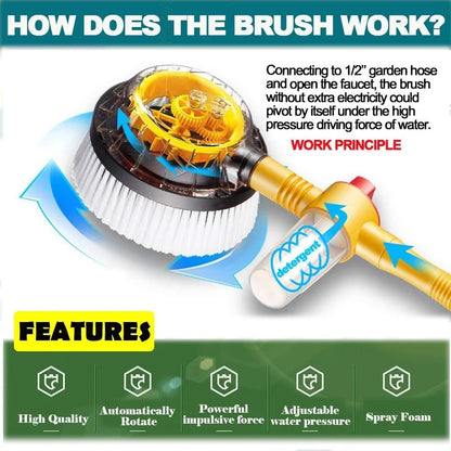 ZaalMart 360° Rotating Car Wash Brush – Extendable Microfiber Mop with Soap Dispenser