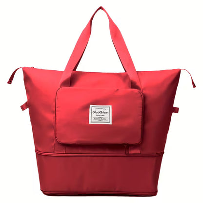 Large Capacity Foldable Travel Bag | Waterproof Expandable Duffel Bag with Shoe Compartment & Wet Pocket