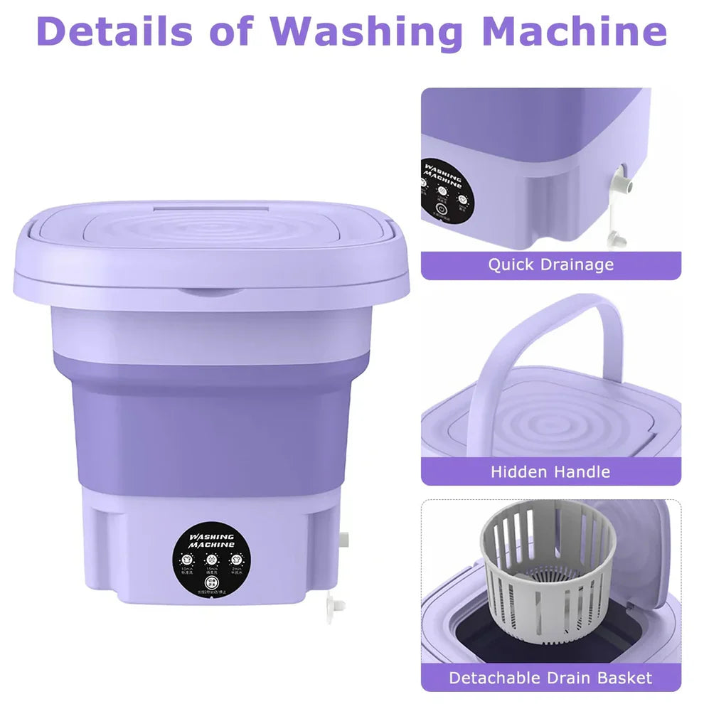 Mini Portable Foldable Baby Washing Machine | Compact Travel Laundry Washer