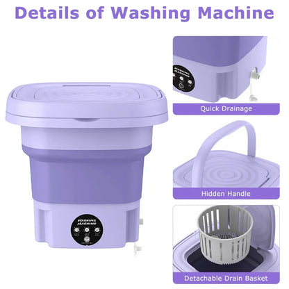 Mini Portable Foldable Baby Washing Machine | Compact Travel Laundry Washer
