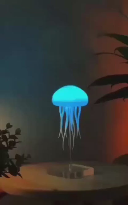 Floating Jellyfish LED Lamp | RGB Gradient Night Light with Moving Tentacles, Touch & Voice Control, USB Rechargeable