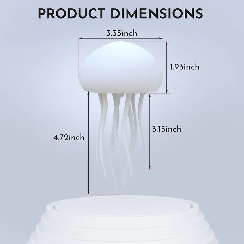 Floating Jellyfish LED Lamp | RGB Gradient Night Light with Moving Tentacles, Touch & Voice Control, USB Rechargeable