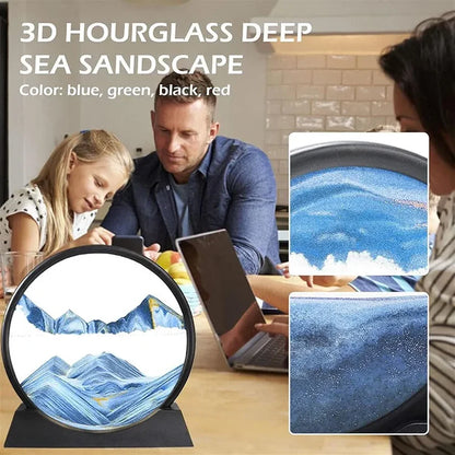 360° Rotating Sand Art Frame | Dynamic Moving Sandscape Glass Painting for Home, Office & Desk Décor