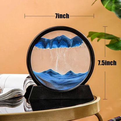 360° Rotating Sand Art Frame | Dynamic Moving Sandscape Glass Painting for Home, Office & Desk Décor